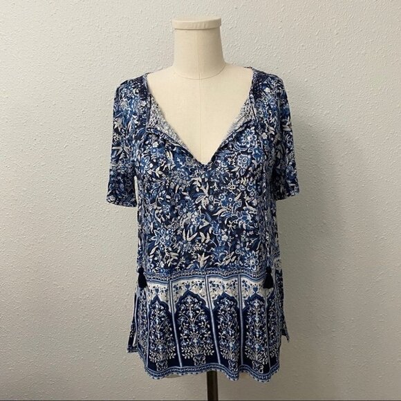 NWT Lucky Brand Floral Paisley Boho Top - Picture 2 of 11